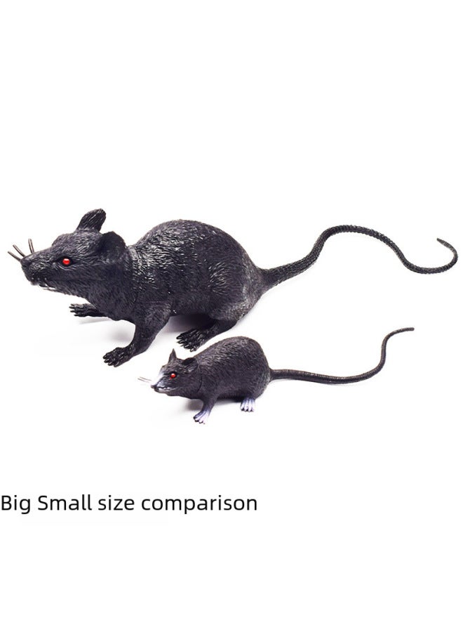 Realistic Mouse Model Plastic White Grey Black Mouse Props Teaching Tools Prank April Fool's Day Street Stall Toys-Color:PVC Small Size Black Mouse  - Image 3