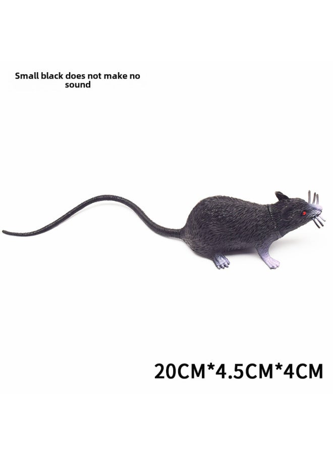 Realistic Mouse Model Plastic White Grey Black Mouse Props Teaching Tools Prank April Fool's Day Street Stall Toys-Color:PVC Small Size Black Mouse  - Image 1