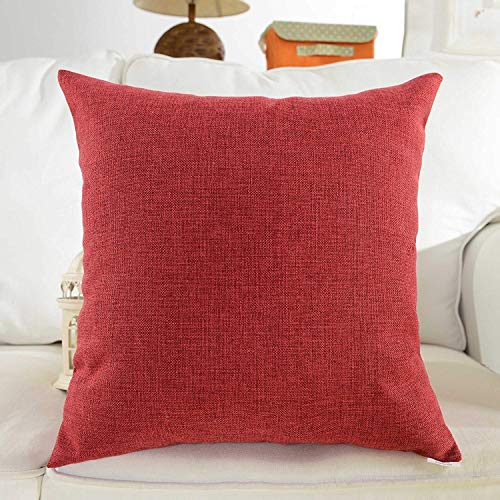 Khooti Jute Cushion Cover | 12x12 | Red | Set of 1 | Throw Pillow Cover for Couches, Chairs, Sofas, Beds, Coffee Tables, Living Rooms, Bedrooms, Modern Boho Design - Image 1