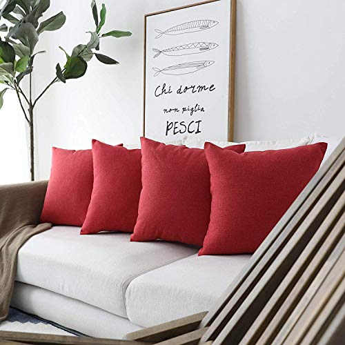 Khooti Jute Cushion Cover | 12x12 | Red | Set of 1 | Throw Pillow Cover for Couches, Chairs, Sofas, Beds, Coffee Tables, Living Rooms, Bedrooms, Modern Boho Design - Image 3