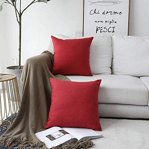 Khooti Jute Cushion Cover | 12x12 | Red | Set of 1 | Throw Pillow Cover for Couches, Chairs, Sofas, Beds, Coffee Tables, Living Rooms, Bedrooms, Modern Boho Design - Image 4