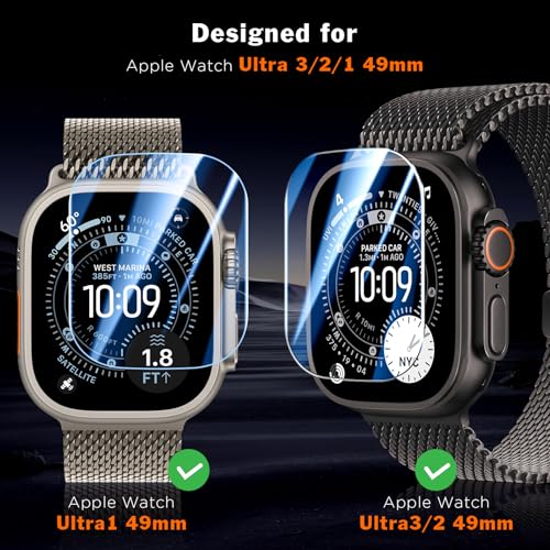 LK 3 Pack for Apple Watch Ultra 3 Screen Protector 49mm [Zero-Fault] HD Top 9H Tempered Glass Apple Watch Ultra / Ultra 2 Screen Protector 49mm with Auto-alignment Installation Frame, Anti-Scratchch - Image 3