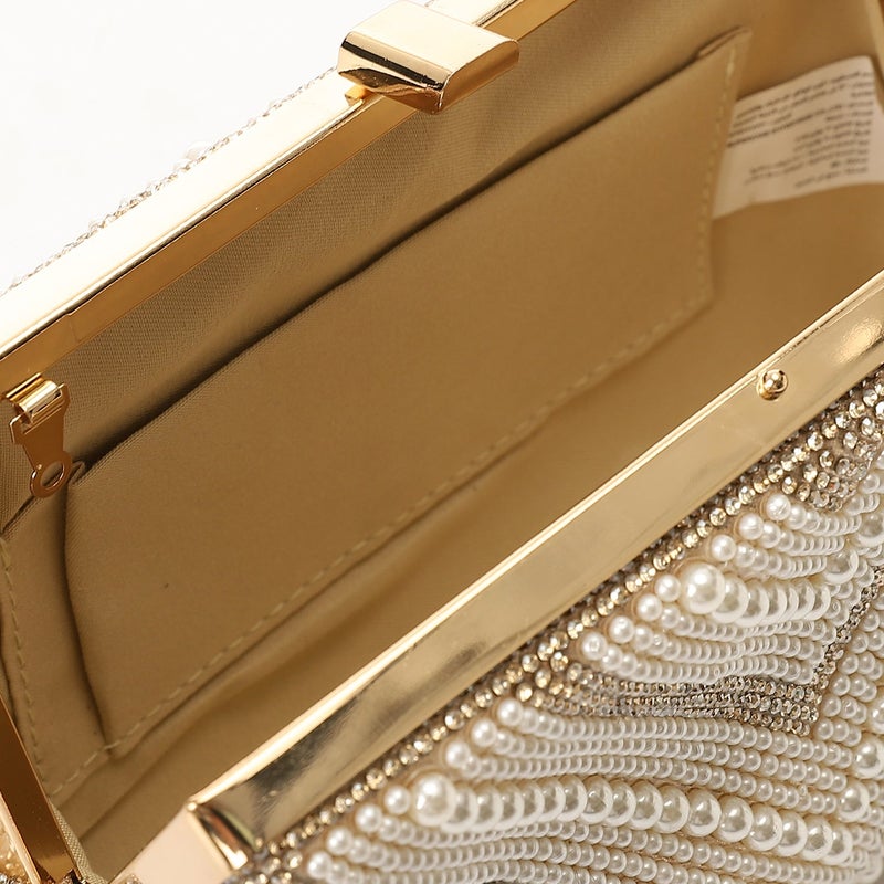 مستر.جو كلاتش سواريه على شكل حرف V مزينة باللؤلؤ - ذهبي - Image 4