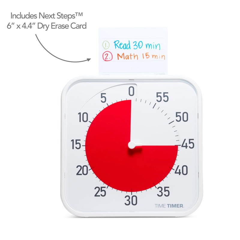 Time Timer Original 12" Visual Countdown Timer â€“ Large 60-Minute Classroom Visual Timer for Modern classrooms, Student Groups & Adult Meetings â€“ Helps with Focus, ADHD, Autism â€“ (Red & White) - Image 2