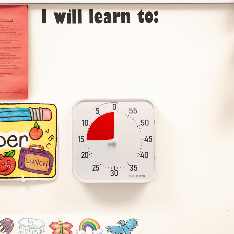 Time Timer Original 12" Visual Countdown Timer â€“ Large 60-Minute Classroom Visual Timer for Modern classrooms, Student Groups & Adult Meetings â€“ Helps with Focus, ADHD, Autism â€“ (Red & White) - Image 4