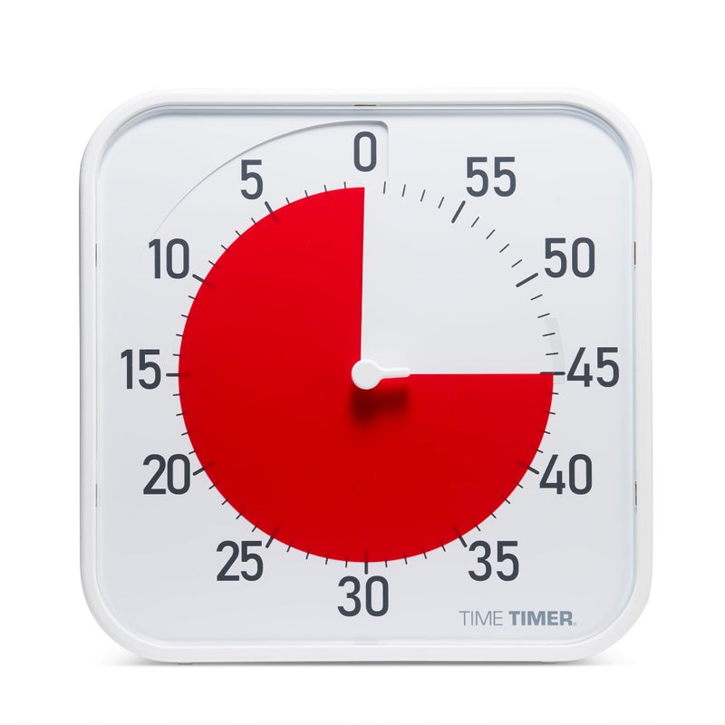 Time Timer Original 12" Visual Countdown Timer â€“ Large 60-Minute Classroom Visual Timer for Modern classrooms, Student Groups & Adult Meetings â€“ Helps with Focus, ADHD, Autism â€“ (Red & White) - Image 1