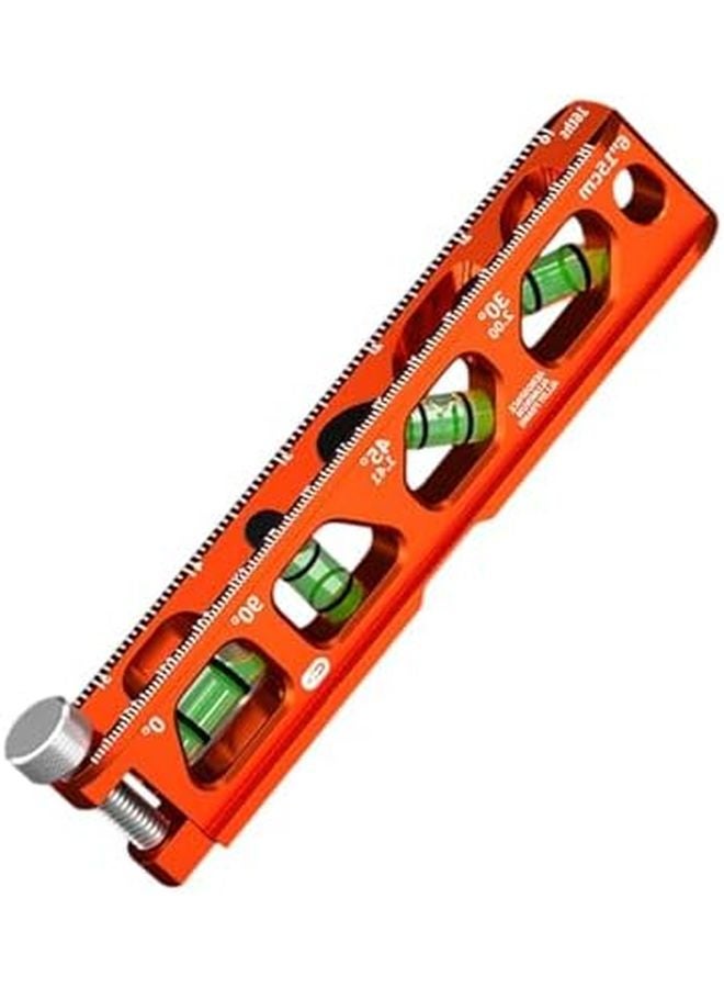 6 Inch Double Scale Alignment Tool with 4 Bubble Vials and V Grooved Base Sturdy Aluminum Alloy Spirit Level - Image 1