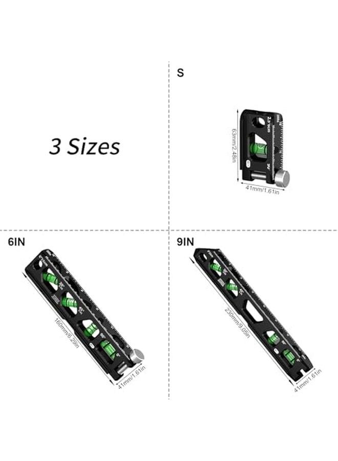 6 Inch Double Scale Alignment Tool with 4 Bubble Vials and V Grooved Base Sturdy Aluminum Alloy Spirit Level - Image 4