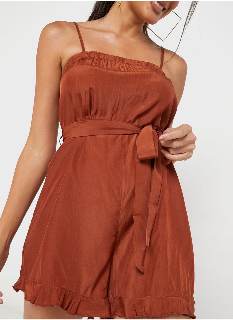 Ginger - Strappy Solid Playsuit - Image 1