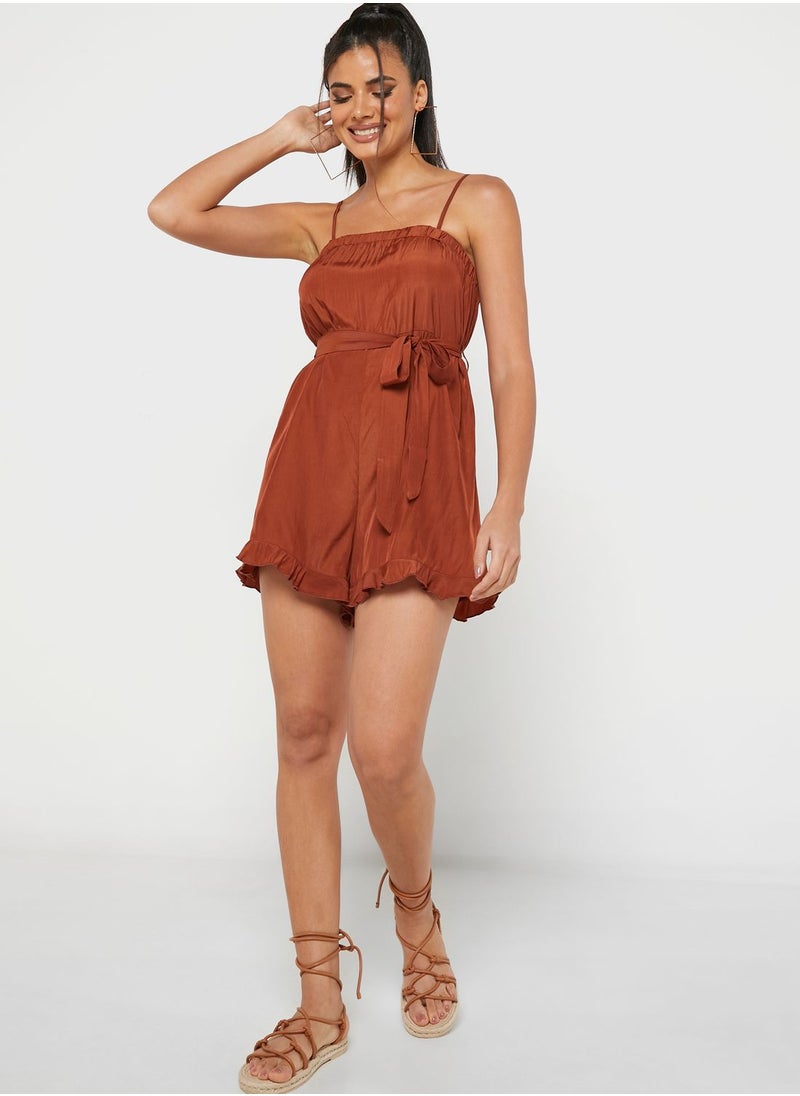 Ginger - Strappy Solid Playsuit - Image 1