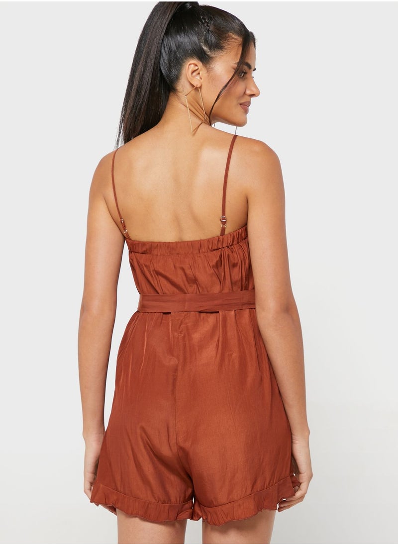 Ginger - Strappy Solid Playsuit - Image 1
