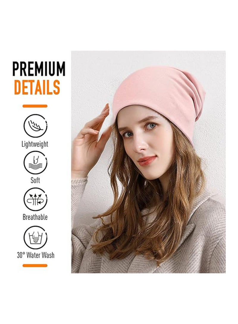 Excefore Slouch Beanie Hat, Soft Cotton Beanie, Lightweight Jersey Beany Hat, Thin Winter Hats for Men Women, Breathable Slouch Hat Seasons - Image 2