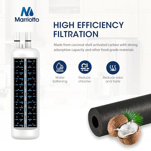 MARRIOTTO EDR1RXD1 Refrigerator Water Filter Compatible with Whirlpool W10295370A, WHR1RXD1, KAD1RXD1, Filter 1, W10295370, P4RFWB, P8RFWB2L, 46-9930, 46-9081 Refrigerator Water Filter, Pack of 3 - Image 2