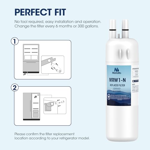 MARRIOTTO EDR1RXD1 Refrigerator Water Filter Compatible with Whirlpool W10295370A, WHR1RXD1, KAD1RXD1, Filter 1, W10295370, P4RFWB, P8RFWB2L, 46-9930, 46-9081 Refrigerator Water Filter, Pack of 3 - Image 4