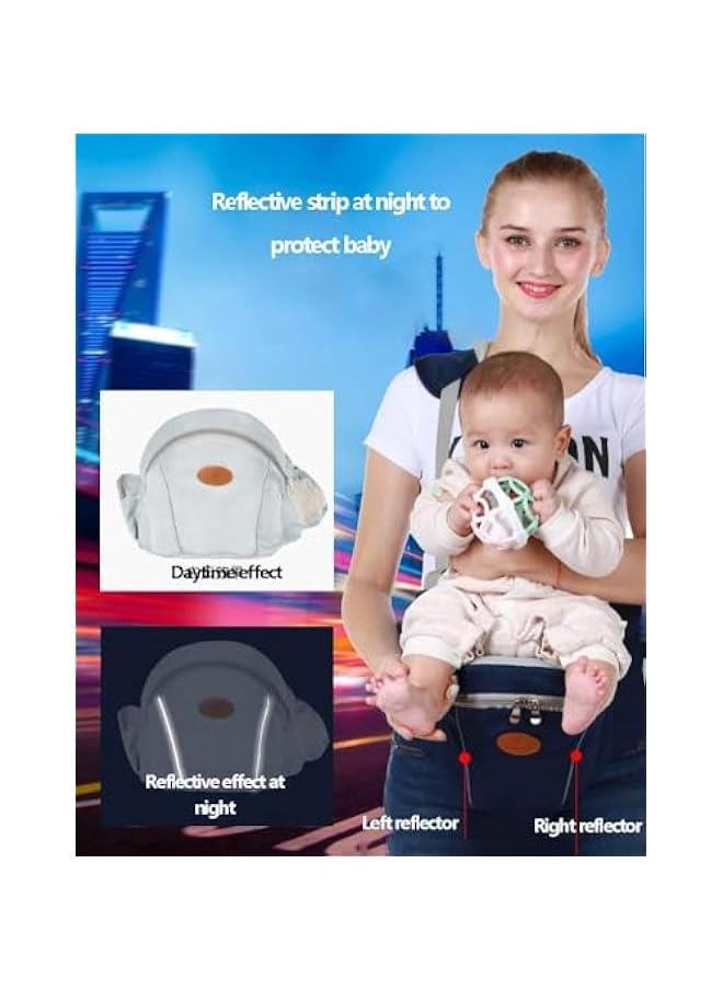 Gonice Baby Hip Seat Carrier Baby Waist Stool for Newborn to Toddler Ergonomic Infant Carrier with Adjustable Strap Buckle Pocket Soft Inner Huge Storage Waist Stool for 0-36month Baby Safty Belt.  - Image 3