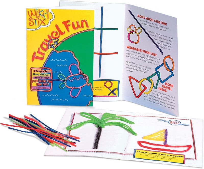 WikkiStix Travel Fun Pak, 24 Wikki Stix and 8-Page idea Booklet and playboard, Made in The USA! - Image 1