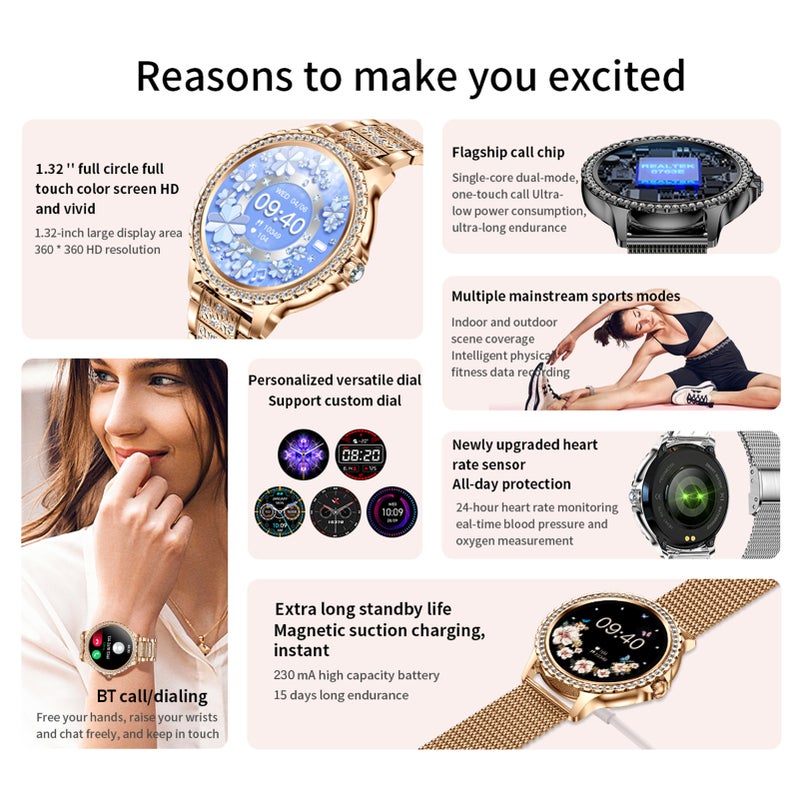 Smart Watch 1.32" HD Touchscreen - 20+ Sports Modes Fitness Tracker for Android & IOS Users, Daily Health Monitoring, Outdoor Activities - Image 4