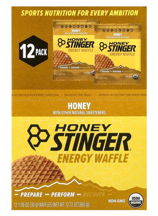 Honey Stinger Energy Waffle Honey  12 Waffles 1.06 oz (30 g) Each