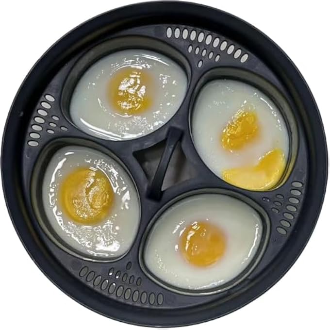 NALACAL بخار البيض 4In1 قوالب سيليكون لقمة البيض قوالب البيض الفورية أكواب البيض المسلوق الطعام بخار البيض المسلوق على الدرجة الأولى بخار البيض المسلوق طباخ البيض للإفطار وجبات خفيفة صحية أو حلويات - Image 1