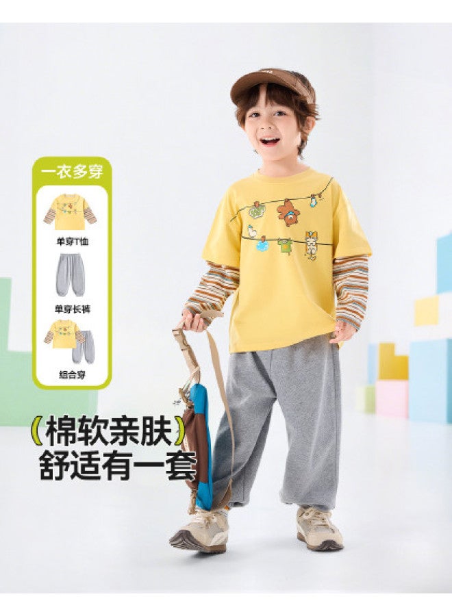 Doodle Home Children's Set Spring 2026 New Boys' T-shirt Two-piece Set Spring Clothes Girls' Clothing - Image 1