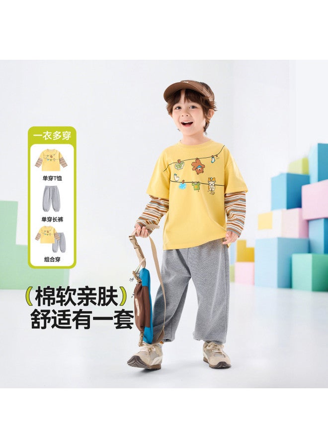 Doodle Home Children's Set Spring 2026 New Boys' T-shirt Two-piece Set Spring Clothes Girls' Clothing - Image 2