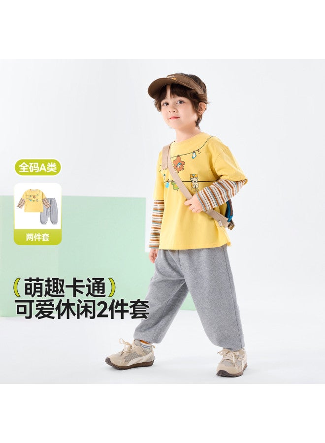 Doodle Home Children's Set Spring 2026 New Boys' T-shirt Two-piece Set Spring Clothes Girls' Clothing - Image 5