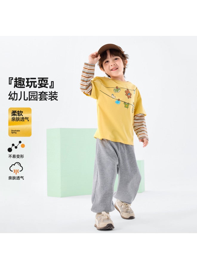 Doodle Home Children's Set Spring 2026 New Boys' T-shirt Two-piece Set Spring Clothes Girls' Clothing - Image 3