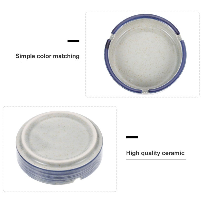 Japanese Underglaze Ceramic Ashtray Compact Retro Tabletop Decor For Home Indoor - Image 4