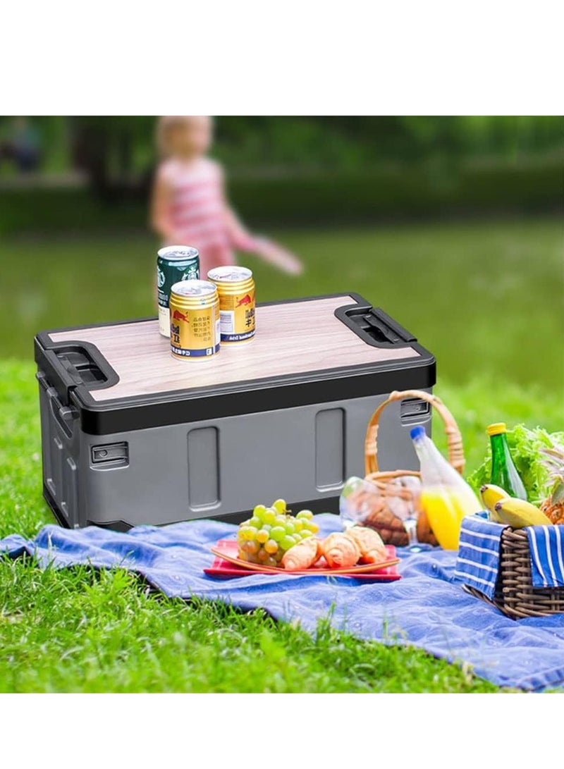 Outdoor Camping Folding Storage Box Collapsible Storage Box 60L, Crates Plastic Storage Box Container Stackable Folding Utility Crates, Cooler Box, Storage Case - Image 2