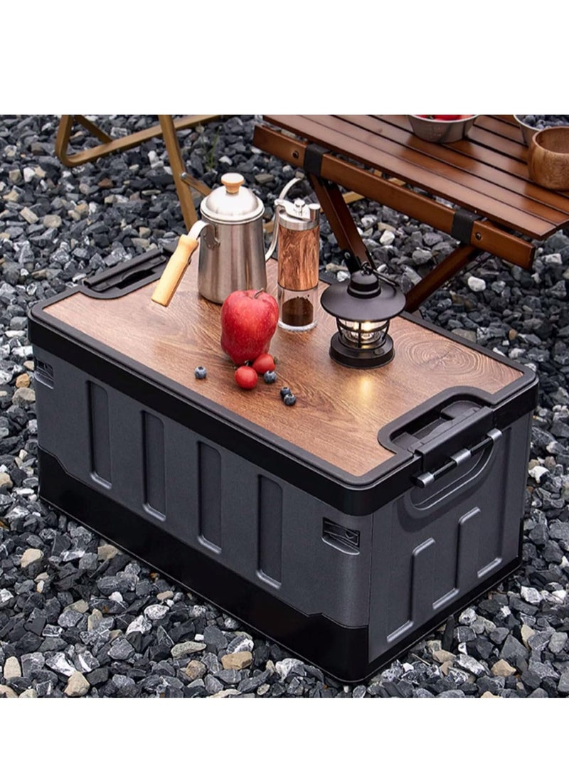Outdoor Camping Folding Storage Box Collapsible Storage Box 60L, Crates Plastic Storage Box Container Stackable Folding Utility Crates, Cooler Box, Storage Case - Image 5