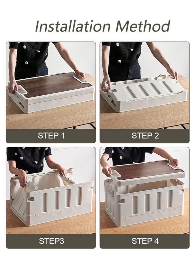 Generic - Outdoor Camping Folding Storage Box Collapsible Storage Box 60L, Crates Plastic Storage Box Container Stackable Folding Utility Crates, Cooler Box, Storage Case - Image 1