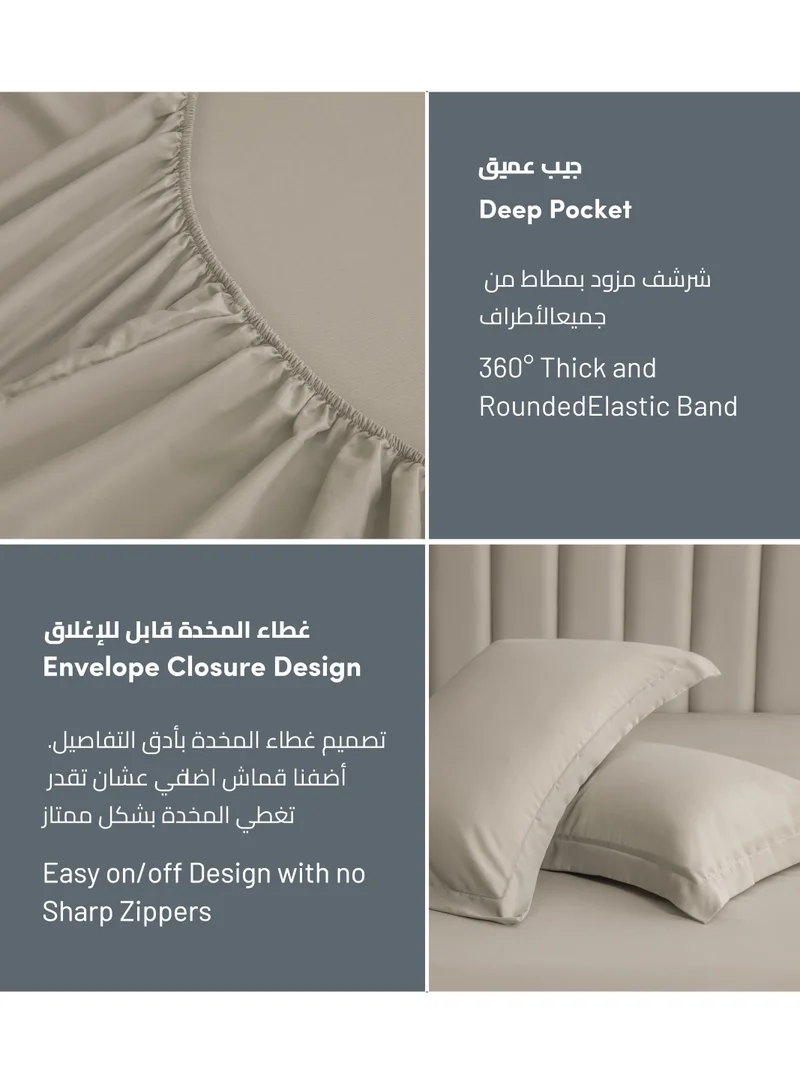 Donetella Bedding Fitted Sheet - Fits 120x200 Cm Bed For Twin Bed 2 Pcs (1 Fitted Sheet and 1 Pillowcase) - 30 Cm Deep Pocket - Solid Bed Sheet