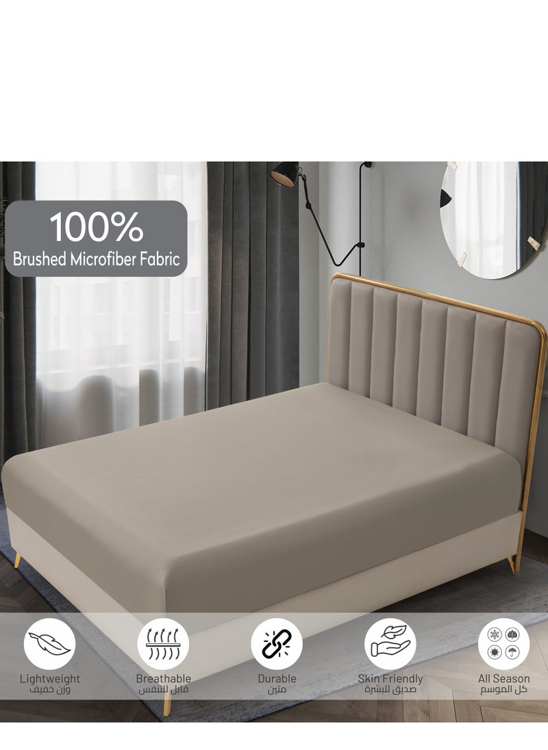 Donetella Bedding Fitted Sheet - Fits 120x200 Cm Bed For Twin Bed 2 Pcs (1 Fitted Sheet and 1 Pillowcase) - 30 Cm Deep Pocket - Solid Bed Sheet  - Image 5