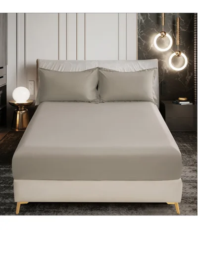 Donetella Bedding Fitted Sheet - Fits 120x200 Cm Bed For Twin Bed 2 Pcs (1 Fitted Sheet and 1 Pillowcase) - 30 Cm Deep Pocket - Solid Bed Sheet