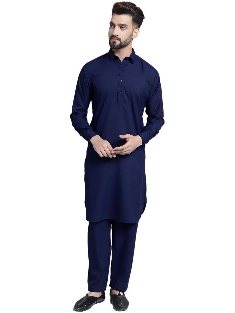 jompers قميص باتهاني قطن صلب للرجال من جومبرز مع سالوار - تصميم كلاسيكي عادي - Image 1