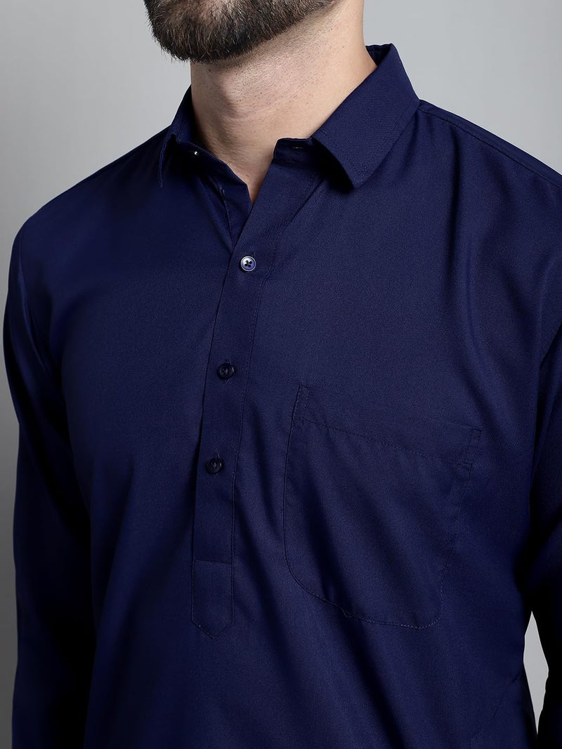 jompers قميص باتهاني قطن صلب للرجال من جومبرز مع سالوار - تصميم كلاسيكي عادي - Image 4