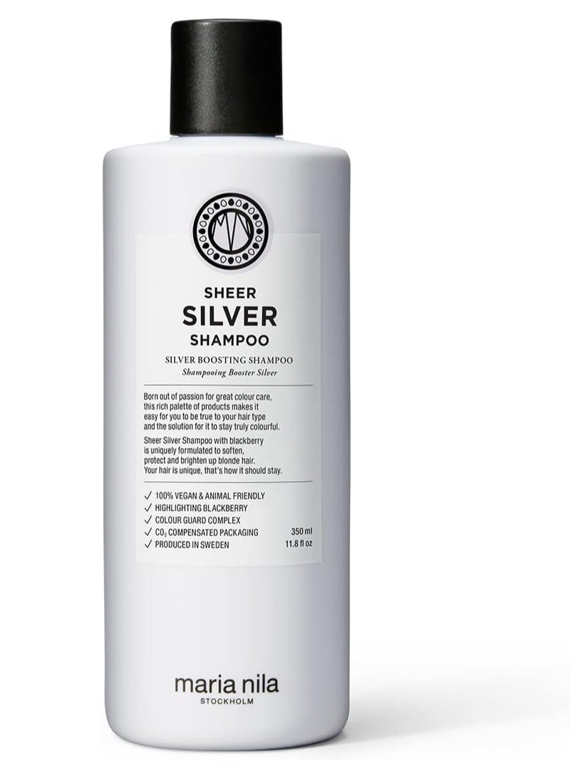 Maria Nila Sheer Silver Neutralizes Golden Shades Violet Pigments Gives Cool Tone 100 Vegan and Sulfate Paraben free  - Image 1