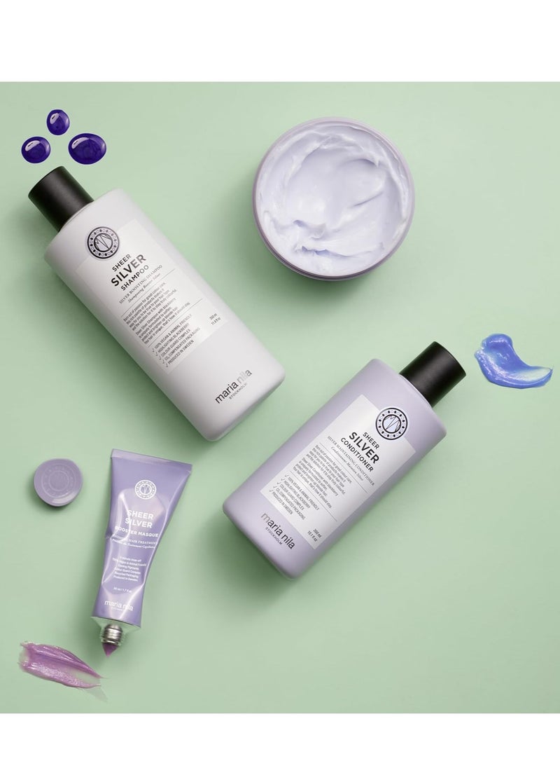 Maria Nila Sheer Silver Neutralizes Golden Shades Violet Pigments Gives Cool Tone 100 Vegan and Sulfate Paraben free  - Image 4