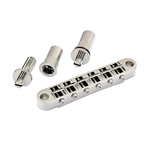 Gotoh GE103B-T Tune-O-Matic Style Guitar Bridge with Large Metic Stud Posts, Black - Image 2
