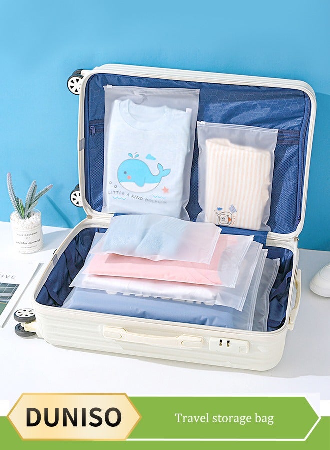 DUNISO 20 Pcs Travel storage bag set, semi transparent sealed plastic ziplock bag, waterproof wash bag, reusable, used for clothes, shoes, cosmetics, toiletries，40*50cm  - Image 1