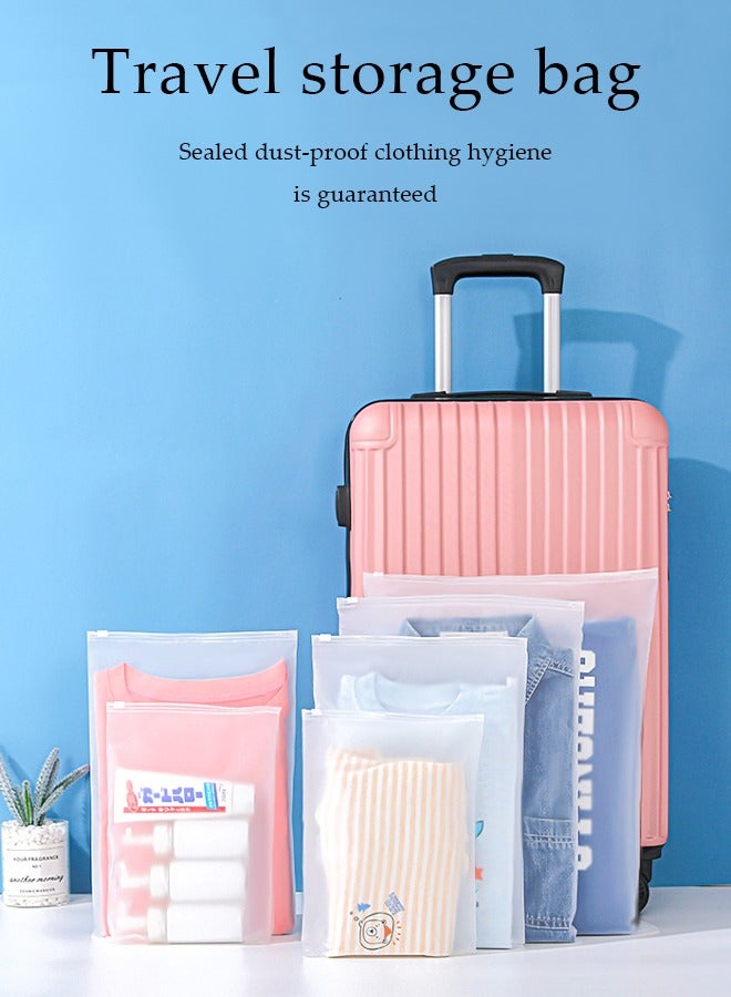 DUNISO 20 Pcs Travel storage bag set, semi transparent sealed plastic ziplock bag, waterproof wash bag, reusable, used for clothes, shoes, cosmetics, toiletries，40*50cm  - Image 3