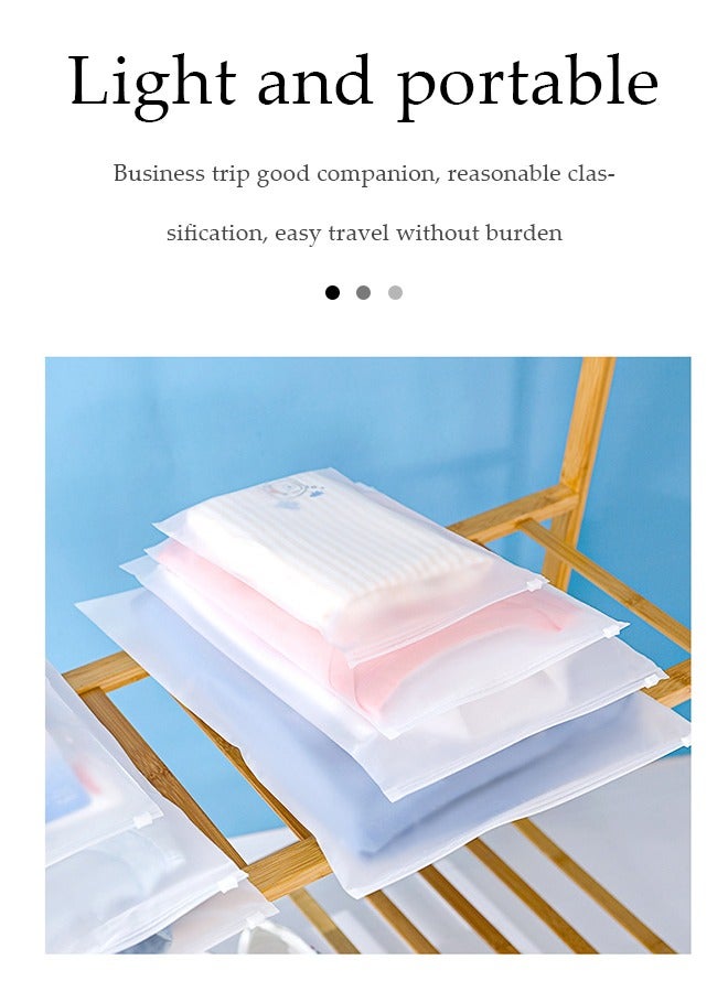 DUNISO 20 Pcs Travel storage bag set, semi transparent sealed plastic ziplock bag, waterproof wash bag, reusable, used for clothes, shoes, cosmetics, toiletries，40*50cm  - Image 5