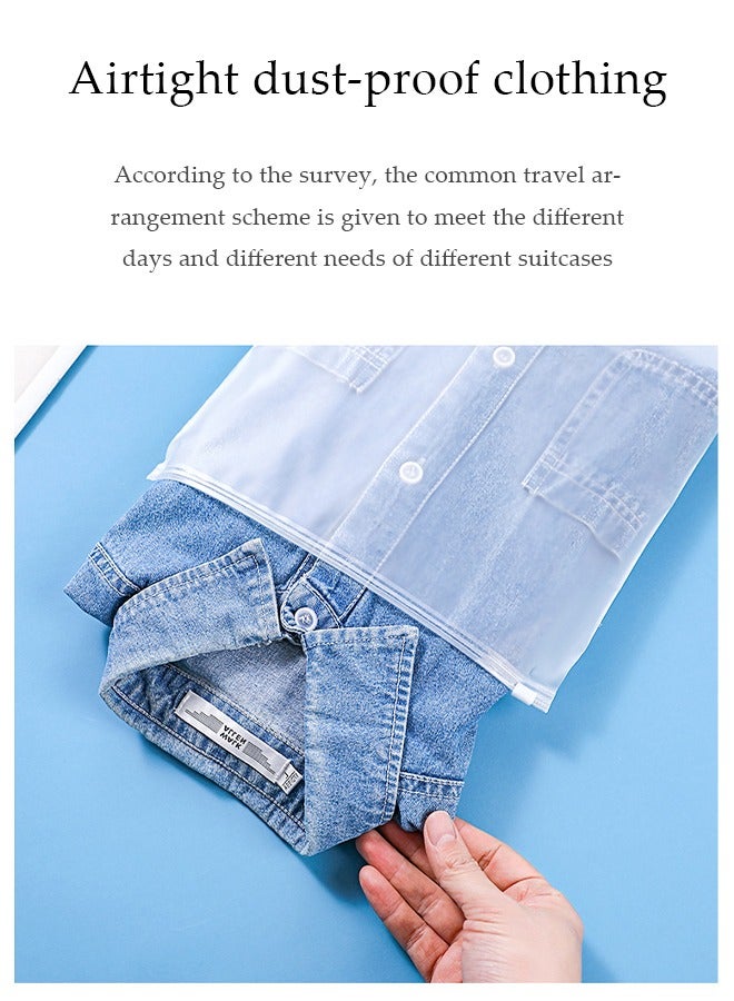 DUNISO 20 Pcs Travel storage bag set, semi transparent sealed plastic ziplock bag, waterproof wash bag, reusable, used for clothes, shoes, cosmetics, toiletries，40*50cm  - Image 4
