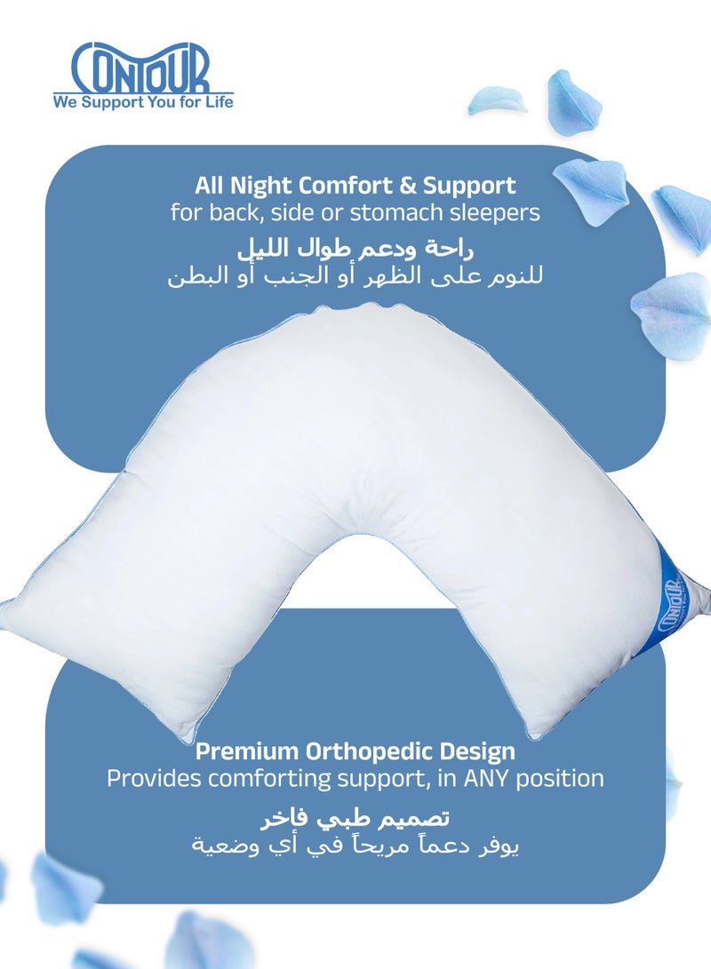 Contour L Shaped Pillow | 48 Inches Long | Side & Back Support | Neck, Shoulder & Spine Alignment | Multi-Use Pillow for Sleep Comfort | Hypoallergenic | 127 x 32 x 16 CM - Image 4
