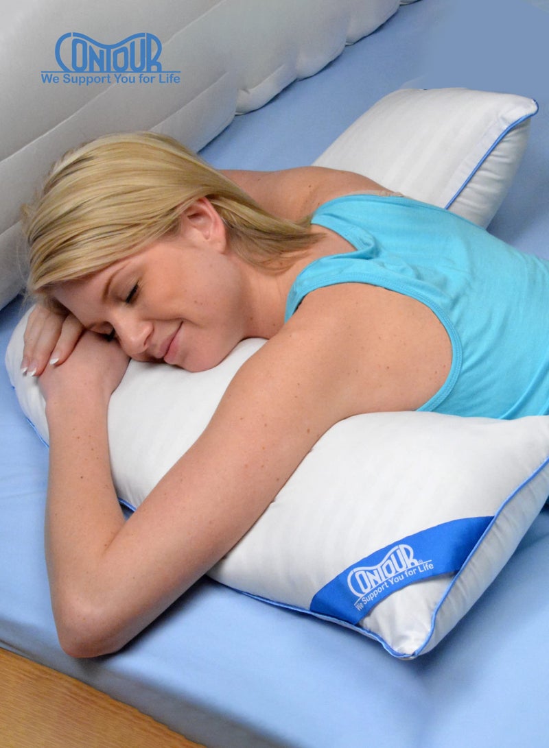 Contour L Shaped Pillow | 48 Inches Long | Side & Back Support | Neck, Shoulder & Spine Alignment | Multi-Use Pillow for Sleep Comfort | Hypoallergenic | 127 x 32 x 16 CM - Image 2