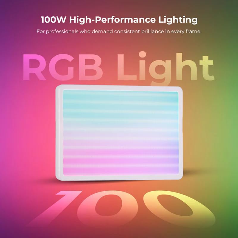 Digitek (LED-D100W RGB) Portable 100W RGB LED Video Light with Softbox & Power Bank, 24 Effects, 120° Wide Beam, 2500K–9900K Color Temp, 95+ CRI, 7950LM Output, Carry Bag Included, for Photography - Image 5
