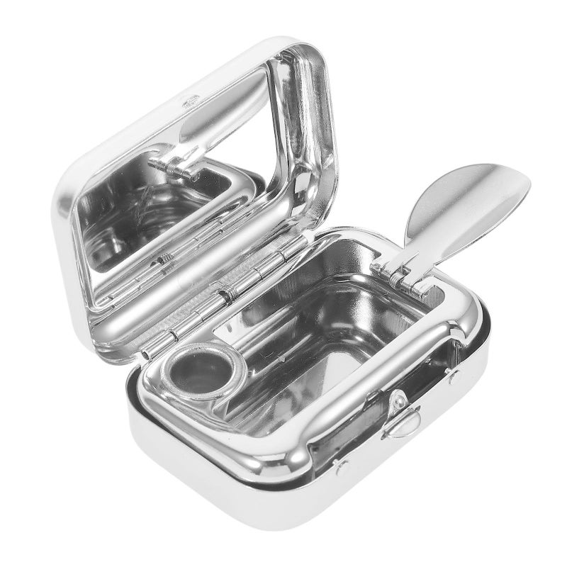 Windproof Stainless Steel Mini Pocket Ashtray with Lid for Outdoor Car and Home Use - Image 2