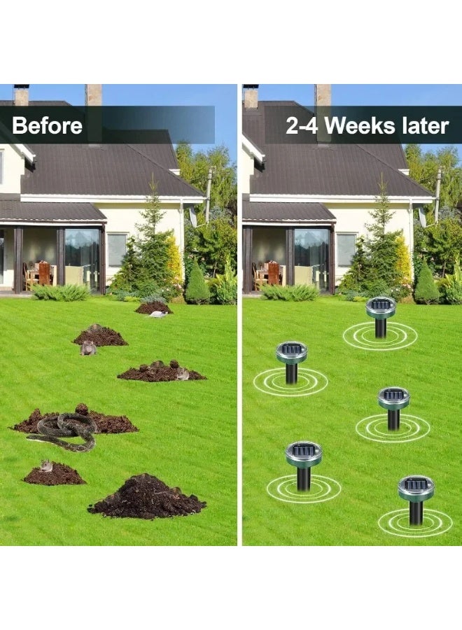 4-Pack Solar Powered Ultrasonic Sonic Mole Pest Rodent Repeller for Yard & Outdoor - Image 5