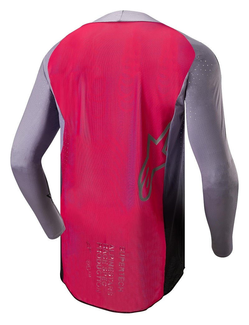 Alpinestars 3763324-1396-L: Supertech Dade Jersey Iron/Red Berry Lg - Image 2