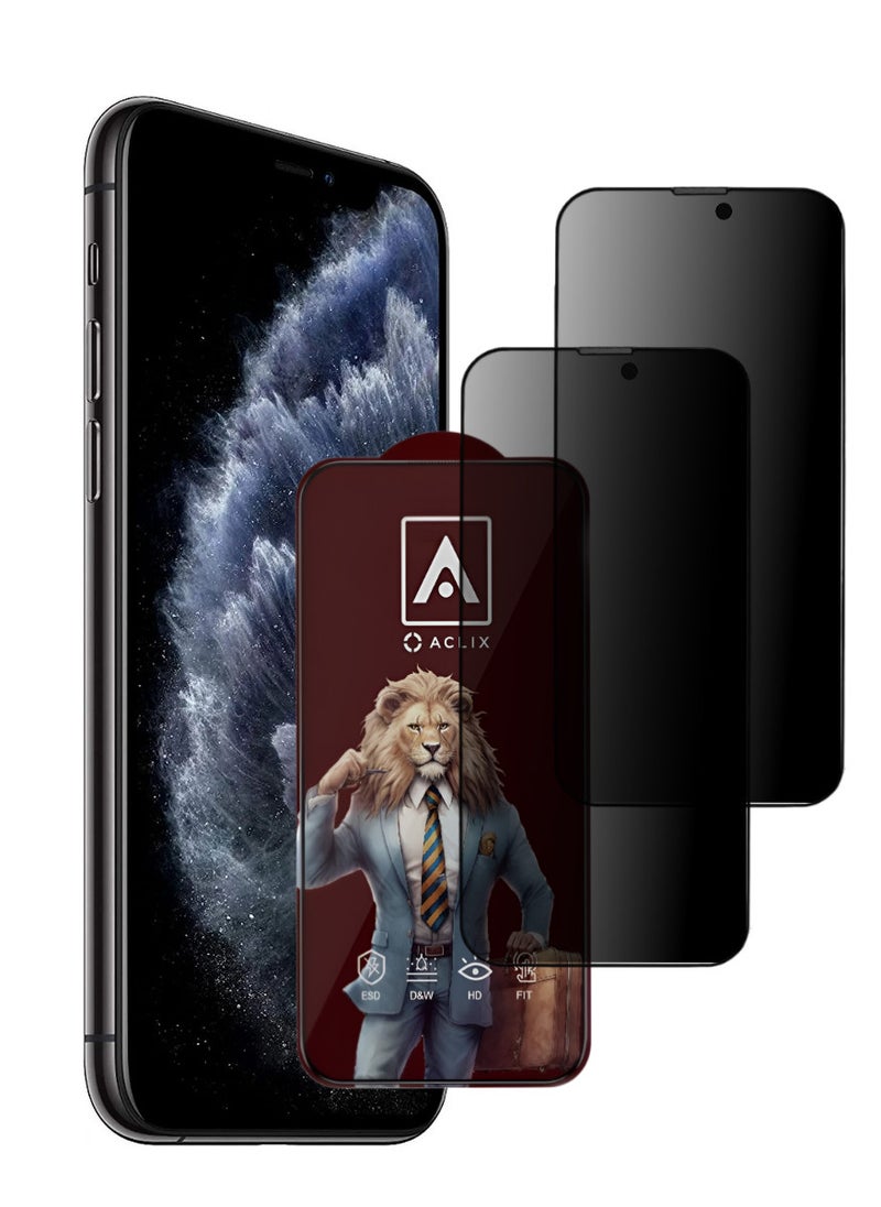 ACLIX 2 Pieces Antistatic ESD Dustproof Premium Quality High Definition Tempered Glass Screen Protector Designed For  iPhone 11 Pro - Image 1